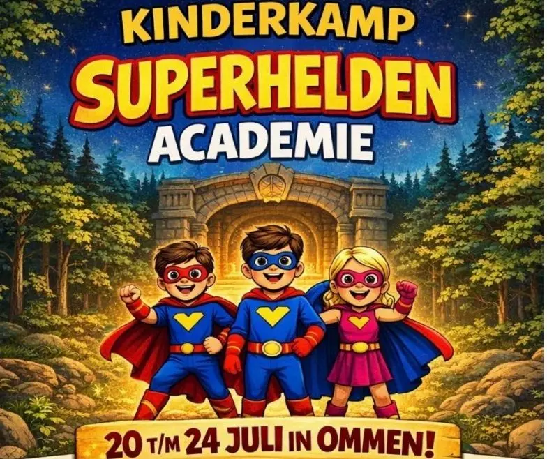 Dit jaar wordt er vanuit een geheim hoofdkwartier gestart met de superhelden academie! Ontdek jouw superkrachten, leer samenwerken met andere helden en ga mee op spannende missies... van 20 t/m 24 juli!
